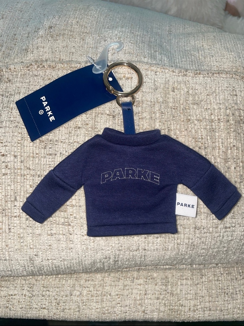 Parke Navy Mini Mockneck Keychain